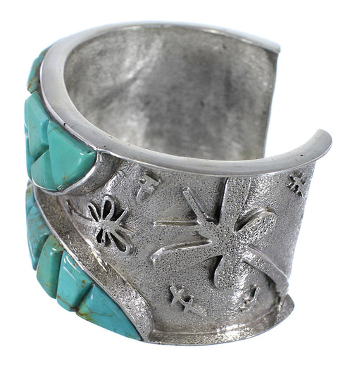Turquoise Southwest Dragonfly Sterling Silver Cuff Bracelet MX27131